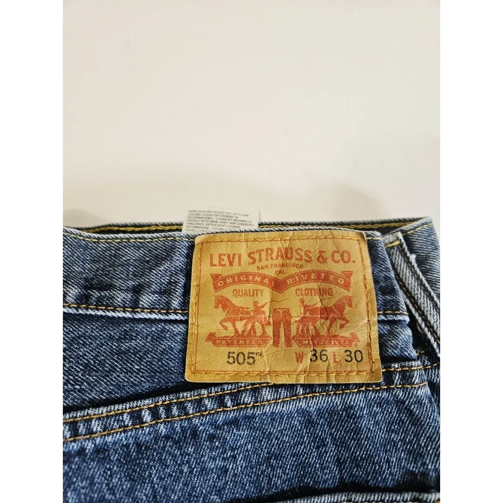 Levi's 505 Jeans Men's Size 36W 30L‎ Regular Fit Denim Blue